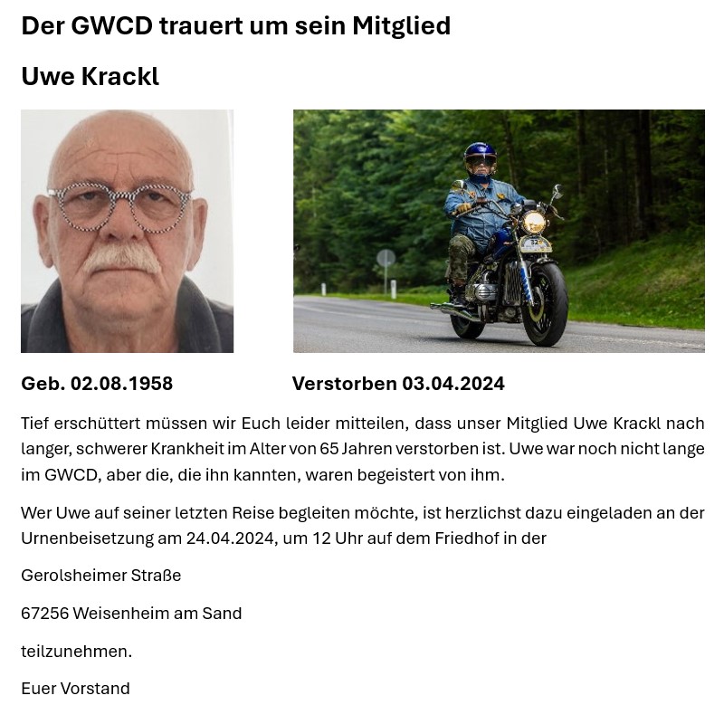 Uwe Krackl - Gold Wing Club Deutschland